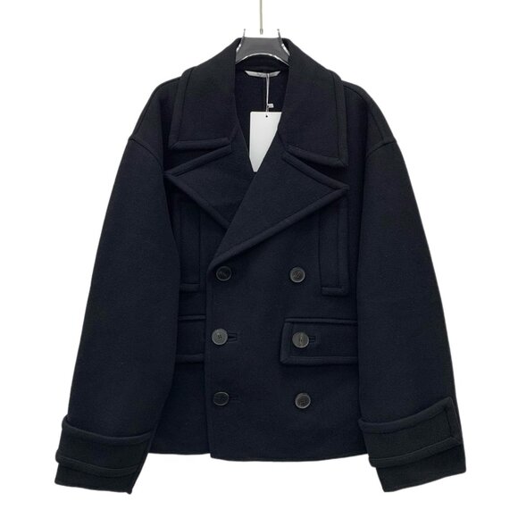 Valentino Black wool double-breasted short coat - Picture 1 of 9